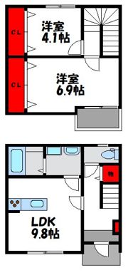 メゾンクレール賀茂弐番館の間取り画像