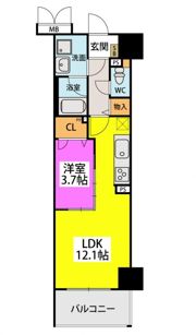 ラフィーネ大手門の間取り画像