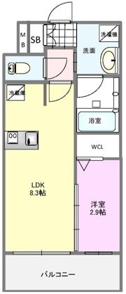 ヴィラージュ博多駅南の間取り画像