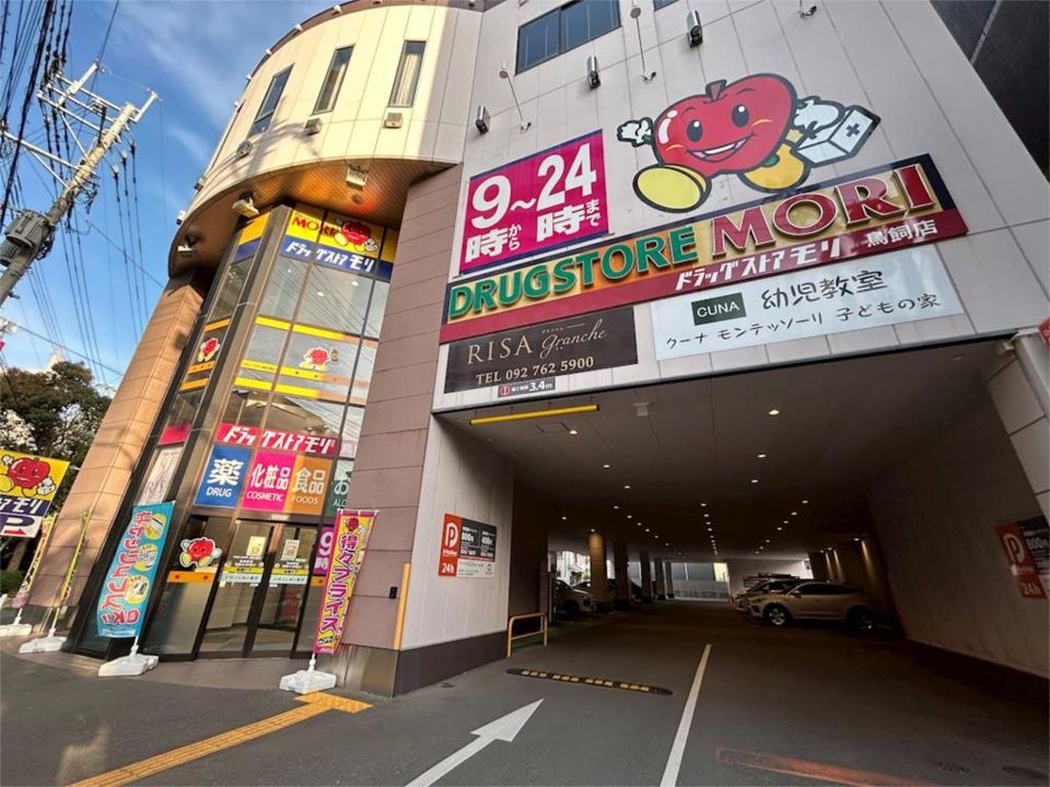 近くのドラッグストアモリ 鳥飼店まで856m（徒歩11分）
