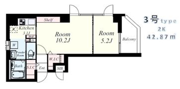 ヴァンドメール唐人の間取り画像