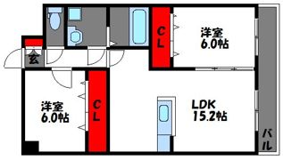 ハーベスト丸新開の間取り画像
