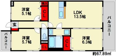 カーサ ミーアの間取り画像