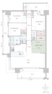 パークアソシア室見河畔の間取り画像