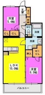 クレストコート天拝の間取り画像