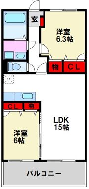 スカイシャトレ二日市の間取り画像