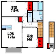 フォンティーヌ清水 B棟の間取り画像