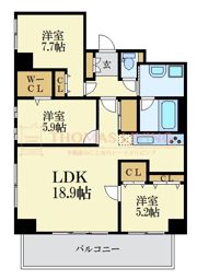 フォンターナガーデン博多駅前の間取り画像