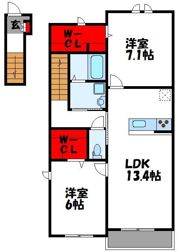 ハピネス南里 A棟の間取り画像