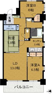 アンピール大濠公園の間取り画像