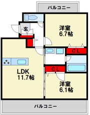 Quintet Minami Fukuokaの間取り画像
