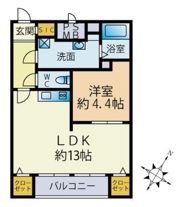 蓮葉マンションの間取り画像