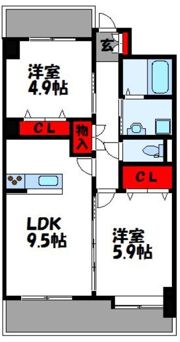 レシェンテヴィラ福間の間取り画像