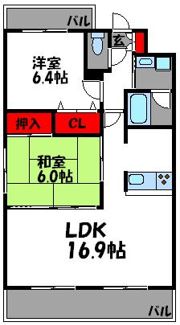 アトラスアルファーノ箱崎の間取り画像