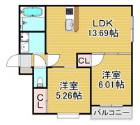 フェリスタ六本松南の間取り画像