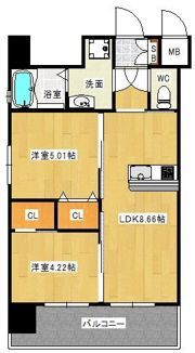 ラファセルフィーナ天神の間取り画像