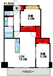 ニューリバー福間の間取り画像