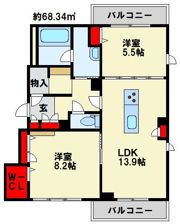 シャーメゾン錦の間取り画像