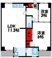 ビレッジハウス古賀3号棟の間取り画像