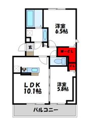 D-ROOM赤間駅前Iの間取り画像