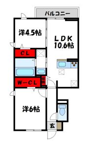 D-ROOM赤間駅前IIの間取り画像