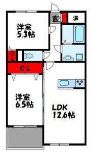 プレステージ福津Bの間取り画像