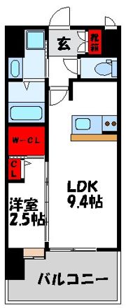 ロイヤルタワー赤間中央の間取り画像