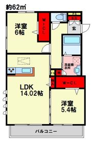 ベレオ那の川の間取り画像