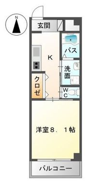 ワンズハート室見の間取り画像