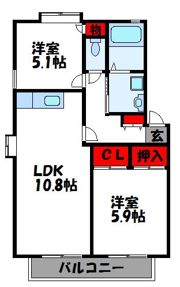 エスポワール高原Aの間取り画像