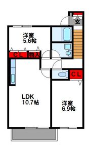 シャローム梅木 A棟の間取り画像