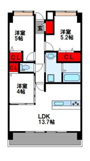 プラトウズ仲原の間取り画像