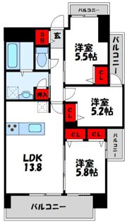 プラトウズ仲原の間取り画像