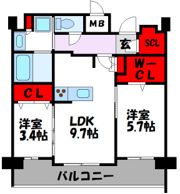 エンクレスト天神LINKの間取り画像