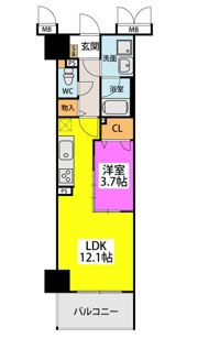 ラフィーネ大手門の間取り画像