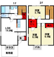 リースランド吉松Iの間取り画像