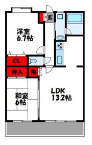 バニーメドー弐番館の間取り画像