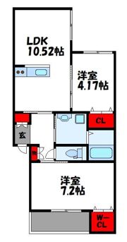 ホークヒルズ古賀の間取り画像