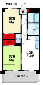 ミドール南ヶ丘の間取り画像