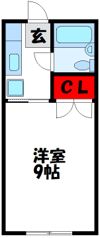 キャンパス赤間Bの間取り画像