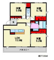 D-Room高宮駅前の間取り画像