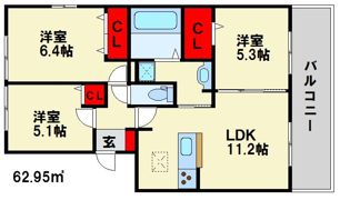ブラン春日の間取り画像