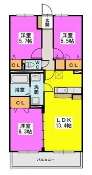 ブランドール日蒔野の間取り画像