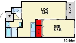 ラグージュ千歳町の間取り画像