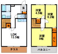薔薇館 百合館の間取り画像