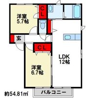クレスト A棟の間取り画像