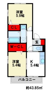 シャーメゾン大佐野 B棟の間取り画像