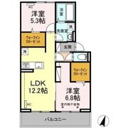 D-room上山門1丁目の間取り画像