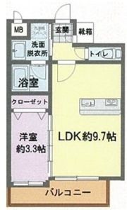 ヴィラージュ県庁前Iの間取り画像