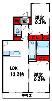 マガール21B棟の間取り画像